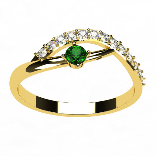 Or jaune 18 carats - Émeraude