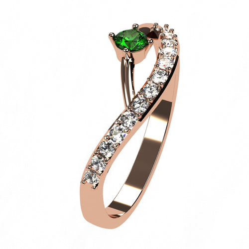 Or rose 18 carats - Émeraude