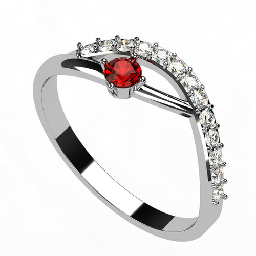 Or blanc 18 carats - Rubis