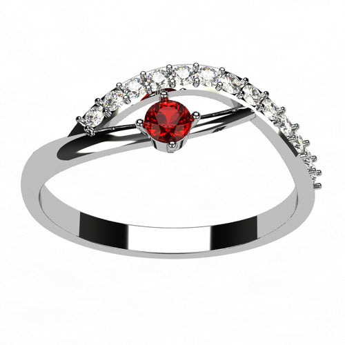 Or blanc 18 carats - Rubis