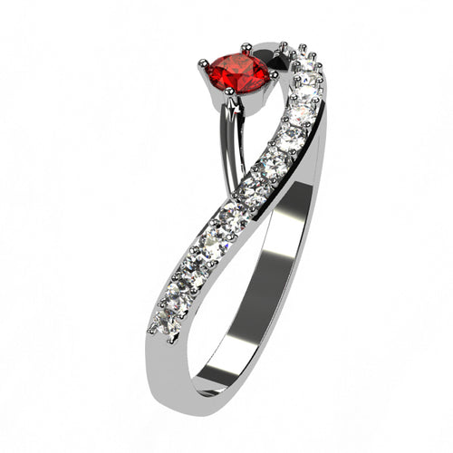 Or blanc 18 carats - Rubis