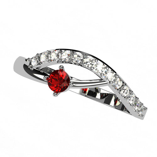 Or blanc 18 carats - Rubis