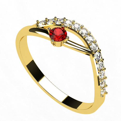 Or jaune 18 carats - Rubis