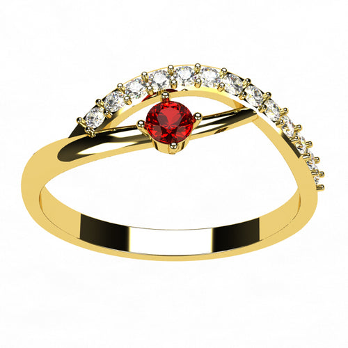 Or jaune 18 carats - Rubis