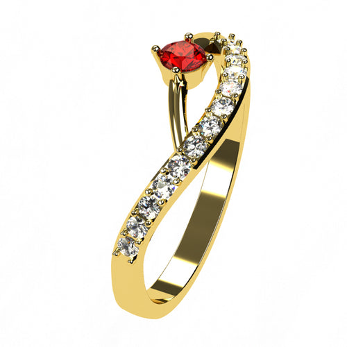 Or jaune 18 carats - Rubis