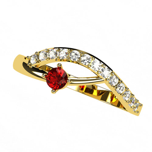 Or jaune 18 carats - Rubis