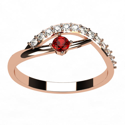 Or rose 18 carats - Rubis