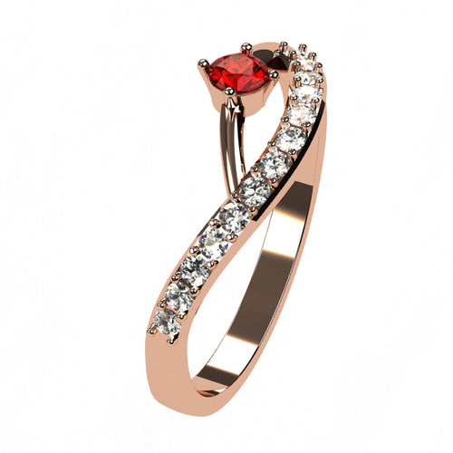Or rose 18 carats - Rubis