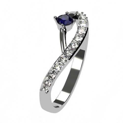 Or blanc 18 carats - Saphir