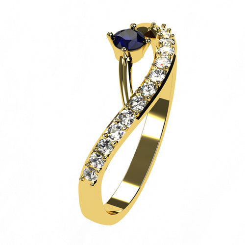 Or jaune 18 carats - Saphir
