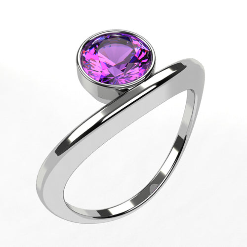 Or blanc 18 carats - Argent 925 -  Améthyste