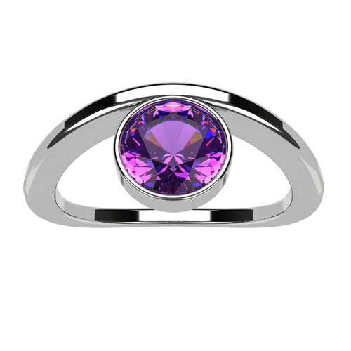 Or blanc 18 carats - Argent 925 -  Améthyste