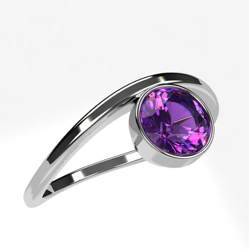 Or blanc 18 carats - Argent 925 -  Améthyste