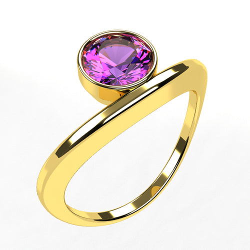 Or jaune 18 carats - Améthyste
