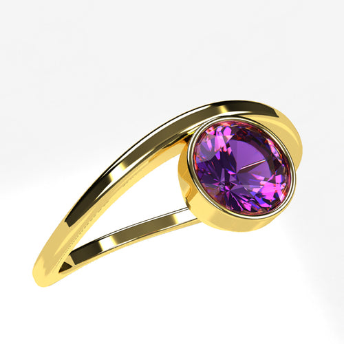 Or jaune 18 carats - Améthyste