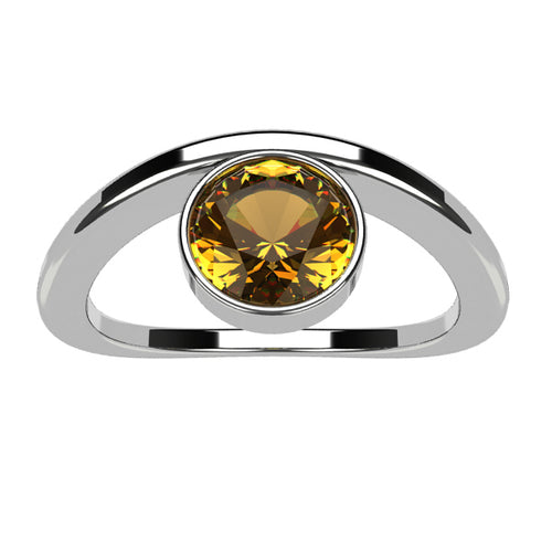 Or blanc 18 carats - Argent 925 - Citrine