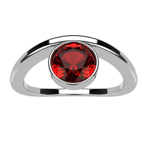 Or blanc 18 carats - Argent 925 -  Grenat