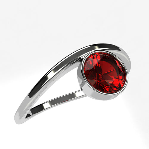 Or blanc 18 carats - Argent 925 -  Grenat
