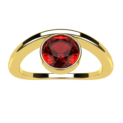 Or jaune 18 carats - Grenat