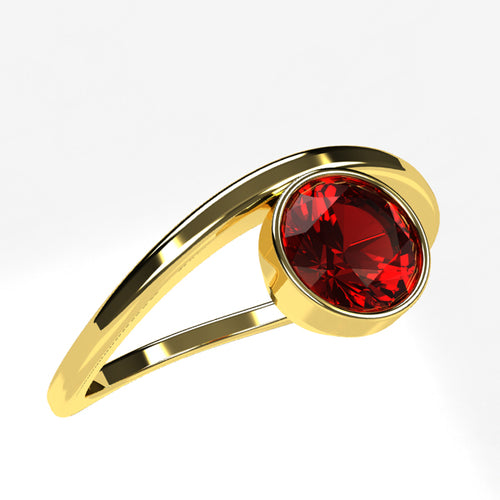 Or jaune 18 carats - Grenat