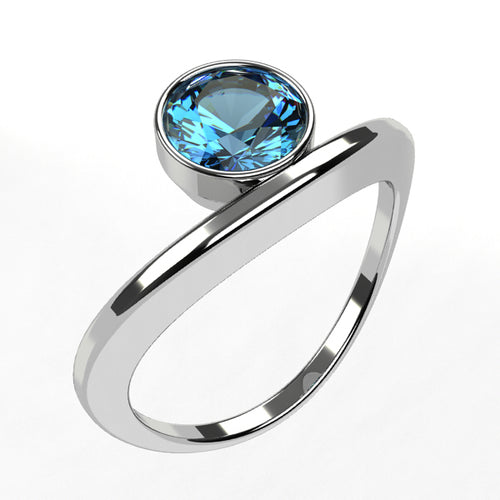 Or blanc 18 carats - Argent 925 -  Topaze