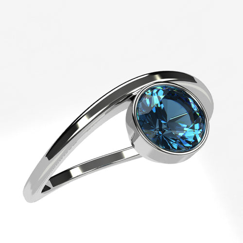 Or blanc 18 carats - Argent 925 -  Topaze