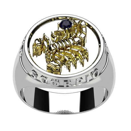 Argent 925 et Or jaune 18 carats - Saphir