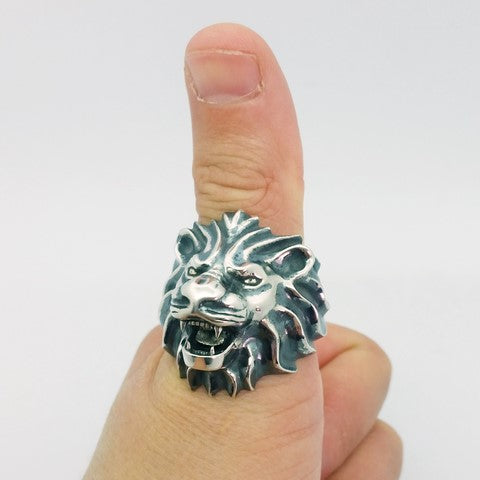 Bague tete de lion sales argent homme