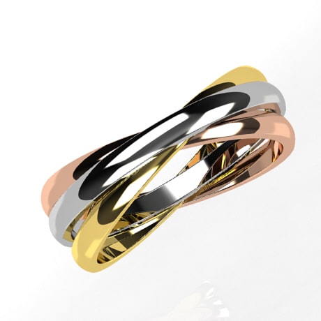 Bague anneaux entrelacés - Main Image