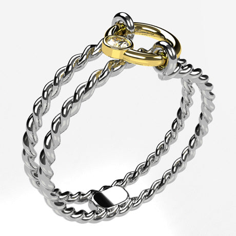 Or jaune 18 carats - Avec Diamant