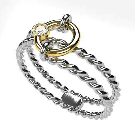 Or jaune 18 carats - Avec Diamant