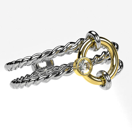 Or jaune 18 carats - Avec Diamant