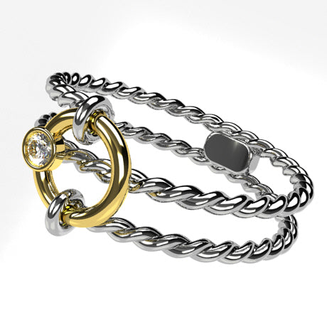 Or jaune 18 carats - Avec Diamant