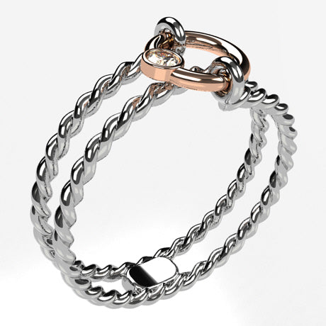 Or rose 18 carats - Avec Diamant