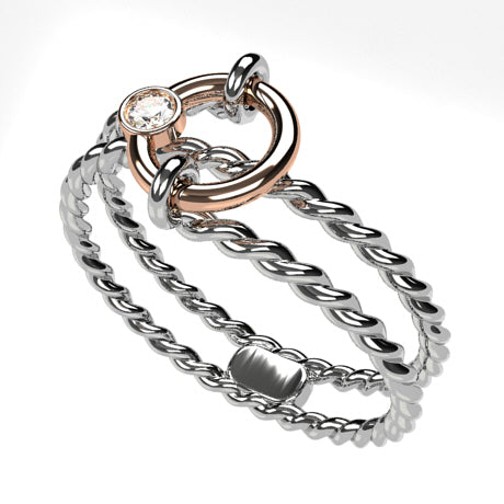 Or rose 18 carats - Avec Diamant