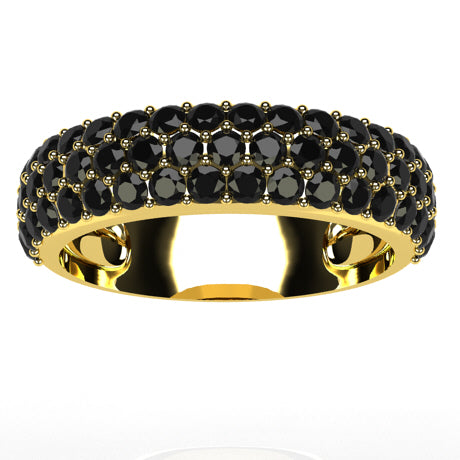 Or jaune 18 carats - Diamants noirs