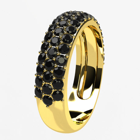 Or jaune 18 carats - Diamants noirs