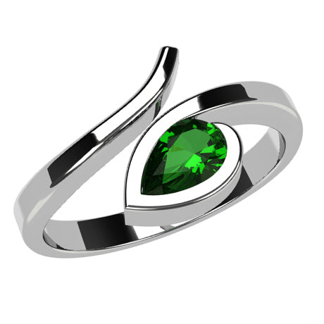Or blanc 18 carats - Émeraude
