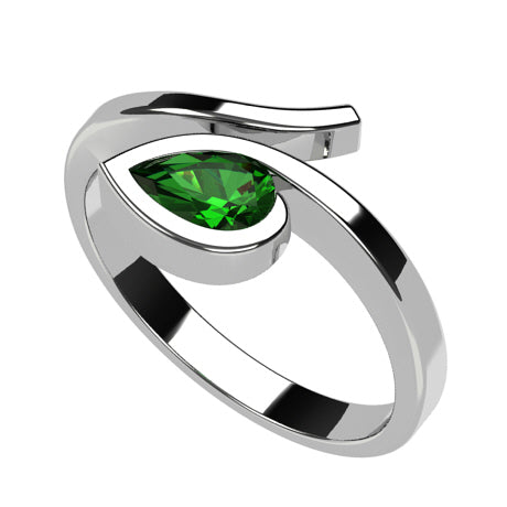 Or blanc 18 carats - Émeraude