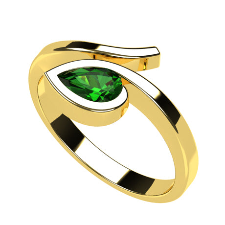 Or jaune 18 carats - Émeraude