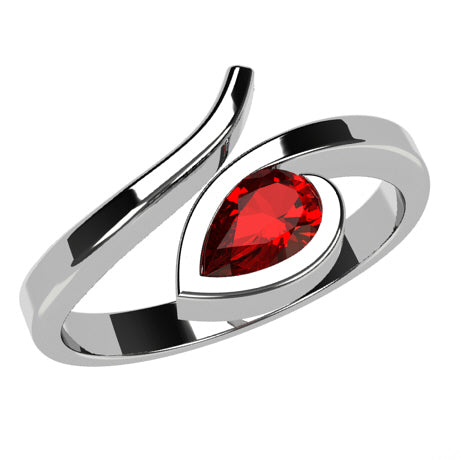 Or blanc 18 carats - Rubis