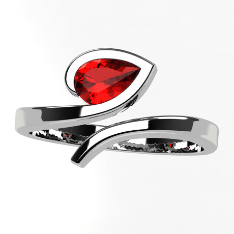 Or blanc 18 carats - Rubis