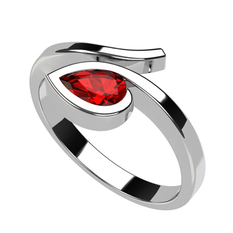 Or blanc 18 carats - Rubis
