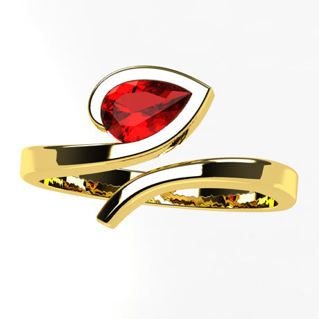Or jaune 18 carats - Rubis