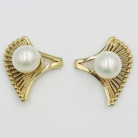 Or jaune 18 carats - Perle blanche