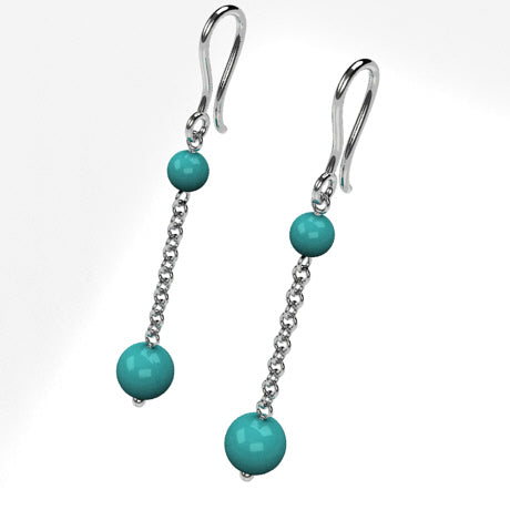 Boucles d'oreilles or 18k fille Turquoise 19mm