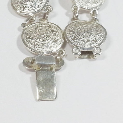 bracelet calendrier aztèque du mexique en argent