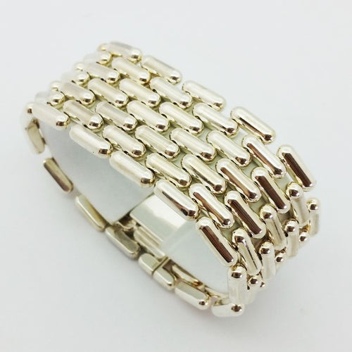 Bracelet Chaine Maille Grain de Riz en Argent