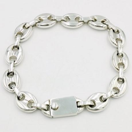 Bracelet de mode en argent pour homme garçon 925 tennis semi-rigide avec  plaque wand plate avec zircons noir bleu blanc rouge vert-Bijoux homme  argent - Bijoux Lo Presti