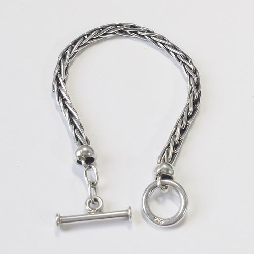 bracelet à maille palmier en argent massif
